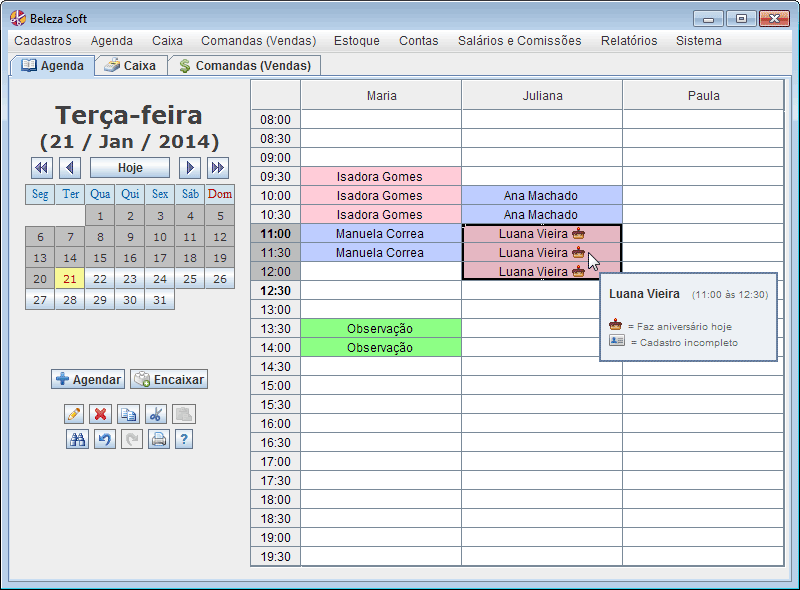 Agenda Para Salao De Beleza Beleza Soft